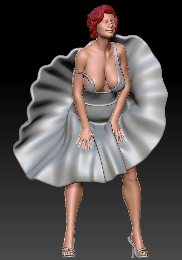 Archivo STL Variante sexy de la falda Monroe - Windy・Idea de 3D para descargar・Cults