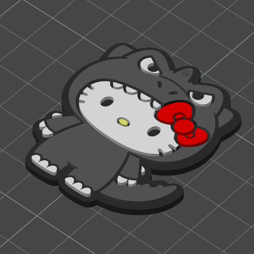 LLAVERO HELLO KITTY GODZILLA 3D model