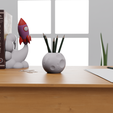 Render06.png Moon Pen Holder Organizer - Stylized 3D Model