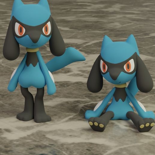 🐉 Riolu 2 Poses Pokemon Fanart・ STL File for 3D printing・Cults