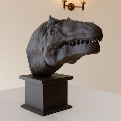 allosaurus dinosaur head bust stl 3D model