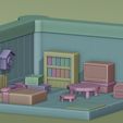 Room-2.jpg Уютная изометрическая миниатюра комнаты - 3D печатный STL