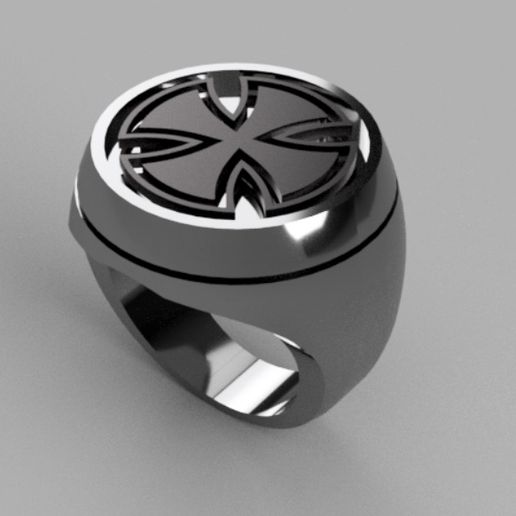 ❌ Anillo cruz de malta liso・Archivo STL para ・Cults