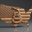 US-Flag-and-Map-Dont-Tread-On-Me-©.jpg US Flag and Map - Dont Tread On Me - Pack - CNC Files For Wood, 3D STL Models