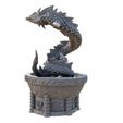 Snake-Fountain-C-Mystic-Pigeon-Gaming-3.jpg Sea Serpent Water Fountains and Statues Fantasy Tabletop Miniatures