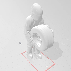 snapshot12.png Free STL file Mechanic With Raised Wheel F1 with Helmet・3D print object to download