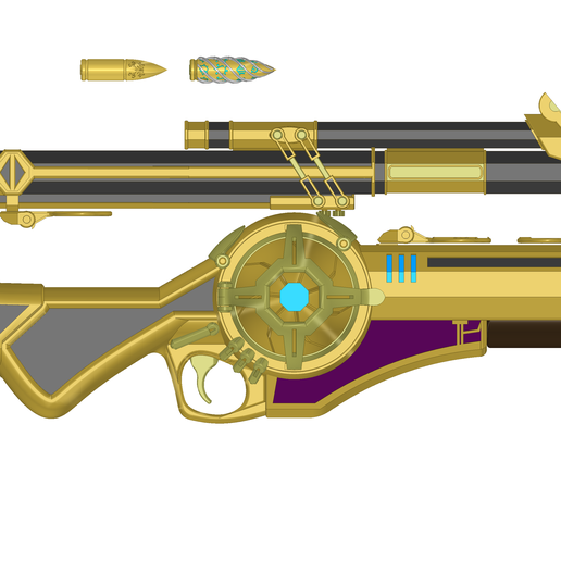 Caitlyn-Rifle-Season-2ss.png Caitlyn Folding Rifle Season 2 Arcane | Arcane Cosplay | By Collins Creations 3D