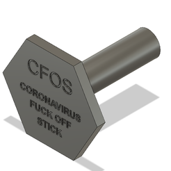 CFOS_End.PNG Archivo STL gratis CFOS - Coronavirus F*@k Off Stick・Plan de impresión en 3D para descargar