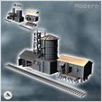 1-PREM.jpg Modern industrial station with warehouse buildings and large pipe silo (1) - Modern WW2 WW1 World War Diaroma Wargaming RPG Mini Hobby