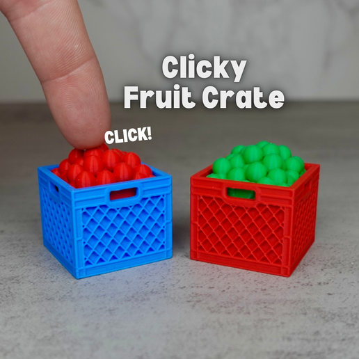 Clicky Fruit Crate (Keycap Fidget Toy) 3D model