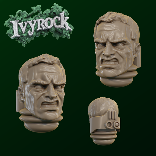 🪖 x5 Interspace Marine Heads | Pre-Supported・ 3D File for 3D printing・Cults