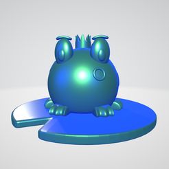 rana1.png Archivo STL Cute chubby frog on a leaf・Modelo para descargar y imprimir en 3D, amarey192