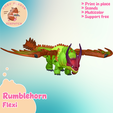 rumblehorn01.png Rumblehorn MultiColor Flexi Print-In-Place