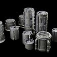 Chemical-Storage-Tower-Sample-A-Mystic-Pigeon-Gaming-1.jpg Chemical Factory Vats Walkways And Storage Tank Sci Fi Terrain