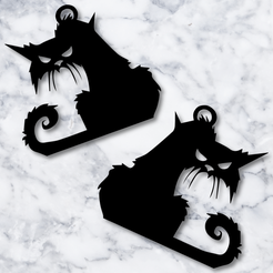 project_20230915_1125101-01.png STL file halloween earrings Black cat earrings mad black kitty・3D printable model to download