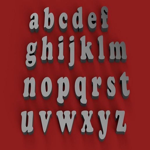 Download file COOPERBLACK Font lowercase 3D letters STL file • 3D ...