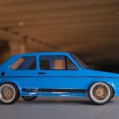 volkswagen golf rc body lexan 267mm caddy shell tamiya tt01 tt02  (5).jpg Бесплатный STL файл WHEELS BBS touring Rc car・Шаблон для загрузки и 3D-печати