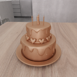 untitled.png 3D Birthday Cake Decor Gift for Girlfriend with Stl File & 3D Printing, Birthday Cake Candle, Cake Decoration, Cake Candle, Wedding Cake