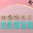 EULITEC ¥ 2 ) @ 4) GT at aa ty saat | Z oo Se 4h > >) i TAMPON POUR ARGILE POLYMÈRE IMPRIMÉ EN 3D-3D TAMPON POUR ARGILE POLYMÈRE IMPRIMÉ EN 3D- SILHOUETTES DE VISAGES FÉMININS-LORREN3D