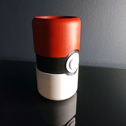 Pokeball-pens-6.jpg STL file Pokeball pencil pot・3D printer design to download