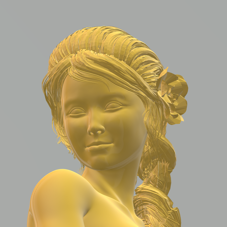 Yumi4.png file Yumi Graceful Nude with Flower in Hair・3D print object to download, voody
