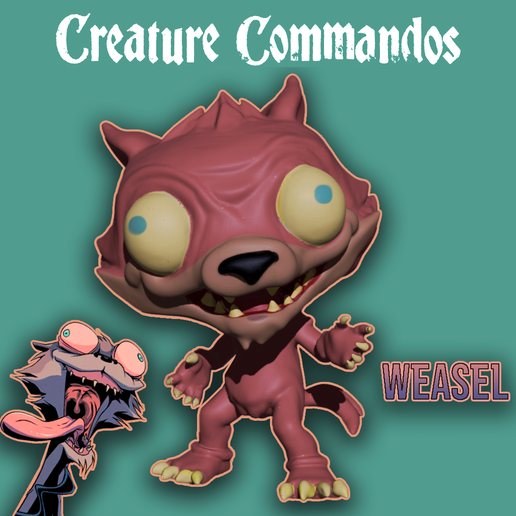 👹 Weasel Funko - Creature Commandos・ STL File for 3D printing・Cults