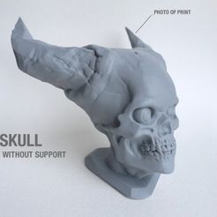 4.jpg Бесплатный STL файл Hell Skull・Шаблон для 3D-печати для загрузки
