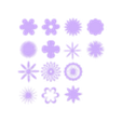 flower set 1.stl Set de logos de fleurs 1
