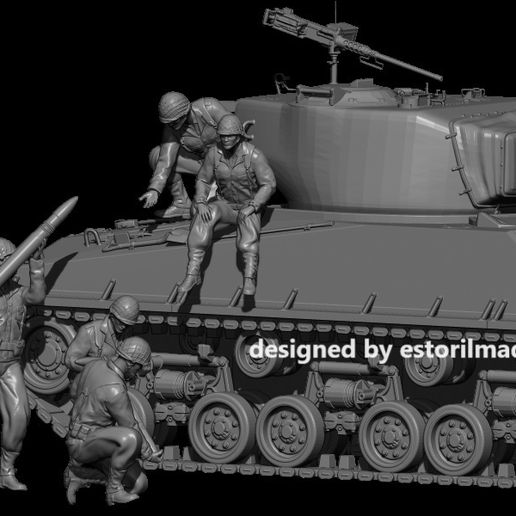 WW2 PACK 5 AMERICAN SOLDIERS LOGISTICS SHERMAN