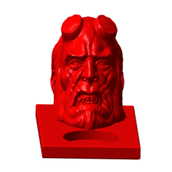 HTfront.png Free STL file Hellboy Tealight Candle Holder・3D print design to download, ToaKamate