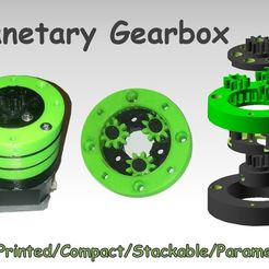 Planetary Gearbox 3D Printed/Compact/Stackable/Parametric Parametric Planetary Gearbox - Openscad