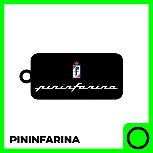 Pininfarina Keychain 3D Model – Automotive Logo Keyring