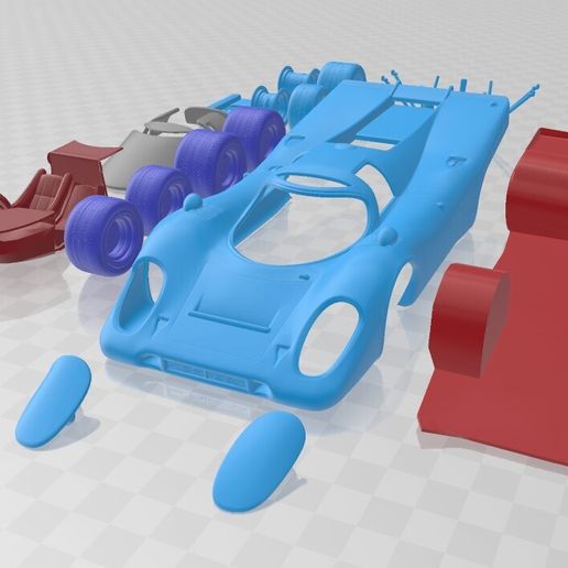 Porsche 917 Le Mans – STL Race Car Model with Multiple Separate Parts