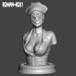 5.jpg Fichier OBJ gratuit Buste d'infirmière silent hill fan art・Design à télécharger et à imprimer en 3D