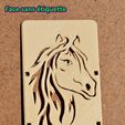 6 - Face sans étiquette.JPG FOLDING STAND FOR SMARTPHONE OR TABLET ....  Foldable support for mobile phone and small digital tablet - pattern: "Horse" - Pattern: Horse