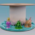 MiniTower-Water.png MiniTower - Filament Spool Recycling Miniatures Display (Modular, Stackable, Interlockable) - Turn Empty Filament Spools Into D&D Displays!