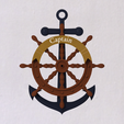 2.png Shipwheel and anchor keychain with name tag