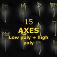 AXES.png 15 AXES Low poly and high poly