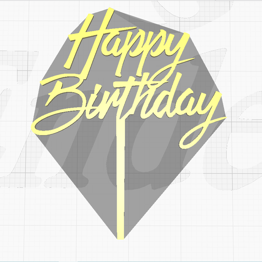 Happy Birthday Topper 3D model