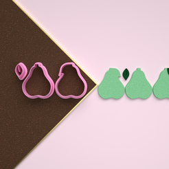 frutas-Frontal.png 3D-Datei Digital .STL Polymer Clay Cutter Pear *5 Size *3 version cut /Fruits Polymer Clay/File For Use In A 3D Printer・Design für den 3D-Druck zum Herunterladen