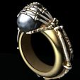 Untitled-6.jpg DeathEmbrace  Gothic Skeleton Skull Ring  3D Printable