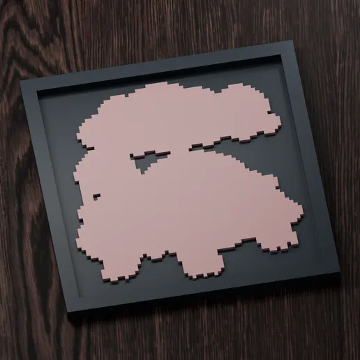 Torkoal - Pokemon Silhouette Frame | Gen 5 sprite style | STL