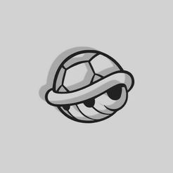 Mario-Turtle-Shell.jpg STL file Turtle Shell Decoration - Mario Bros - 2D Art・3D printable model to download