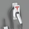 Untitled 730.jpg STL file **Improved Updated Version** TESLA MOBILE CHARGER GEN 2 - CABLE HOLDER WALL MOUNT Bracket for Gen2 UMC North America and EUROPE with bonus Tesla drink coasters included!・Template to download and 3D print, Trikonics