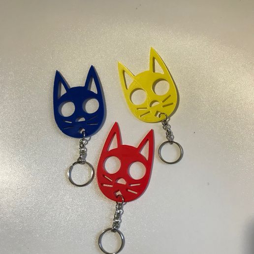 Keychain Ring Cat Shaped Keychain Weapon Key Rings Self-defense