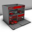 render2.png 2 storey Diorama Garage | Diecast Garage | 1:64 1/64 |