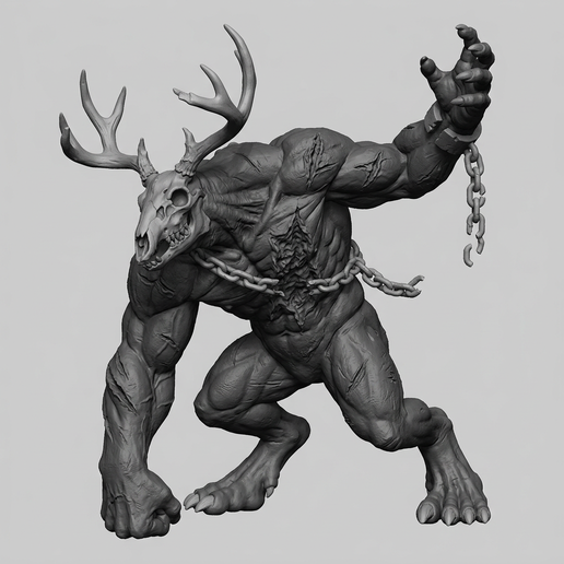 Wounded Antlered Demon (8 cm)