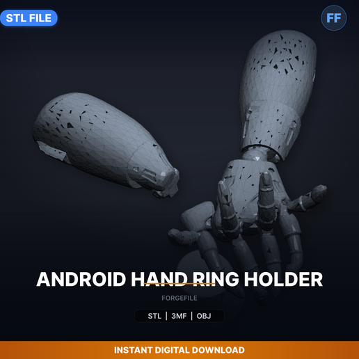Android Hand Ring Holder - 3D Printable STL File
