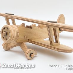 a55d28a84659dc5e8b5efd0c945cd2a2_display_large.jpg Free STL file Waco UPF-7 Biplane PuzzleEdition cnc/laser・Object to download and to 3D print