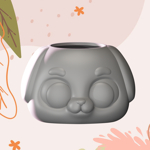 dog-5.png Animals Heads 2 - Planter pots